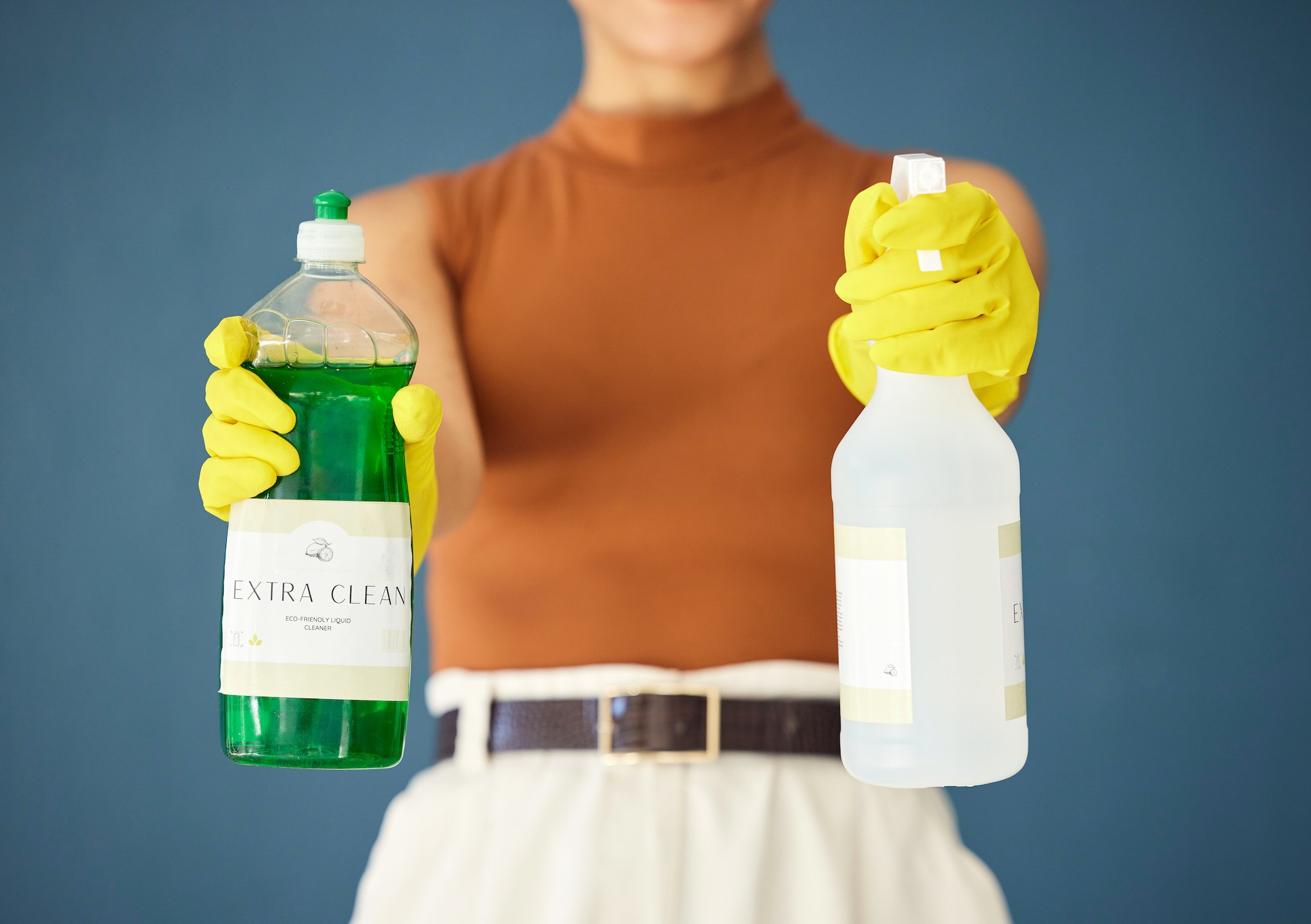 Product for cleaning, home maintenance and cleaning service, chemical and soap for hygiene mockup.